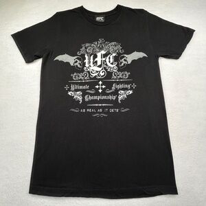 UFC Ultimate Fighting Championship Graphic Skull Bat T-shirt Black Medium